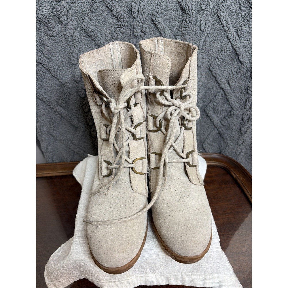 SOREL JOAN OF ARCTIC WEDGE II BOOTIE NL3674-096 WOMENS SIZE 8.5 Soft Taupe